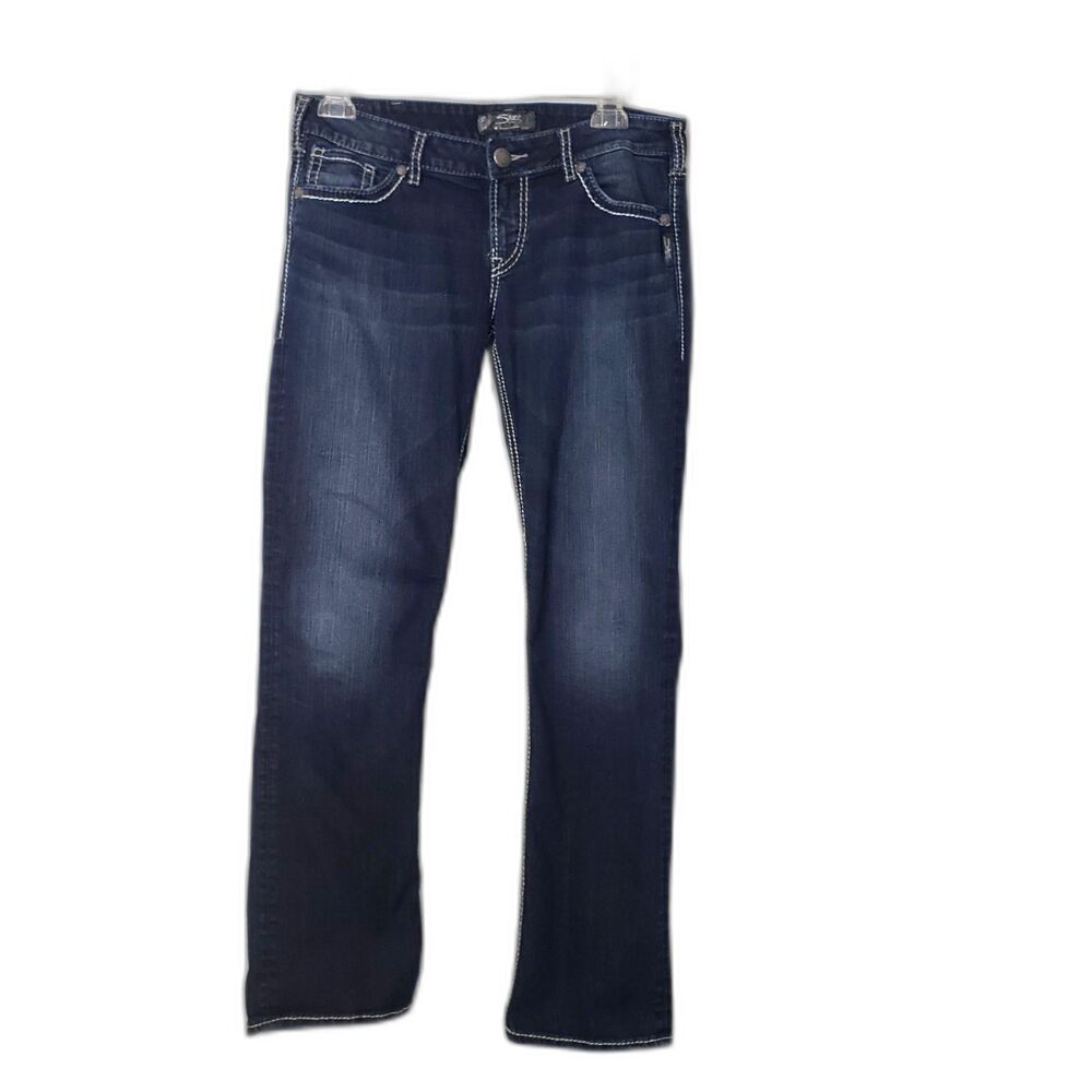 SILVER JEANS Berkley Dark Denim Straight Leg Jeans Womens Size W32/L32